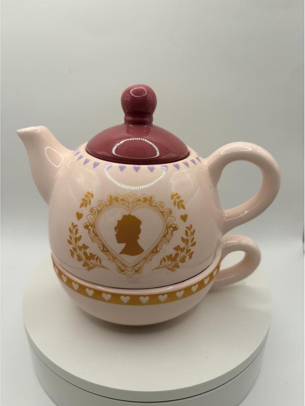 Bridgerton Style Tea For One Teapot & Teacup Pink Cameo